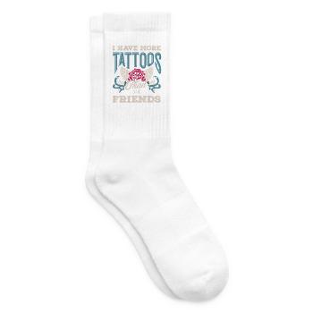 I Have More Tattoos Than Friends Introvertiert - Tennissocken - Weiß - Rechts