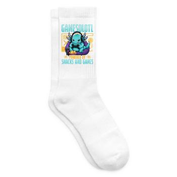 Funny Axolotl Gamer Gaming - Tennissocken - Weiß - Rechts