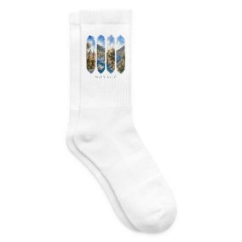 Monaco Travel – Yachthafen & Glamour Motiv - Tennissocken - Weiß - Rechts