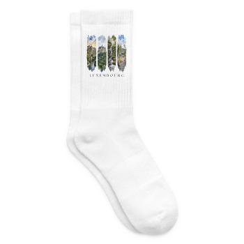 Luxemburg Travel – Altstadt & Festung Motiv - Tennissocken - Weiß - Rechts