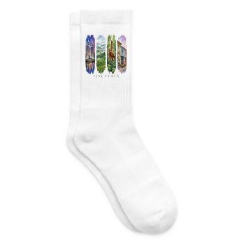 Malaysia Travel – Petronas Towers & Natur Motiv - Tennissocken - Weiß - Rechts