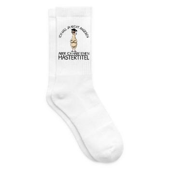 Mastertitel Lama mit Abschluss Studium - Tennissocken - Weiß - Rechts