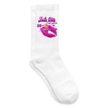 40. Geburtstag Frau 39 Plus Lustiger Spruch - Tennissocken - Weiß - Rechts