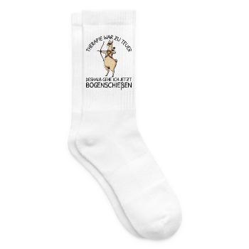 Bogensport Therapie war zu teuer Bogenschießen - Tennissocken - Weiß - Rechts