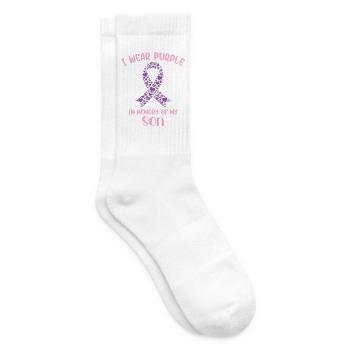 Monat des Überdosisbewusstseins: Unterstützen Sie den Sohn - Tennissocken - Weiß - Rechts