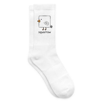 Quadratischer Vogel Squarow - Tennissocken - Weiß - Rechts