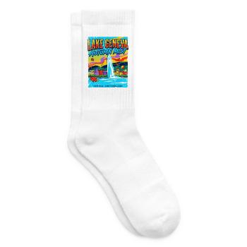 Lake Geneva Autumn Mist Geneva Switzerland - Tennissocken - Weiß - Rechts