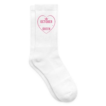 Oktober-Geburtstagskönigin - Tennissocken - Weiß - Rechts