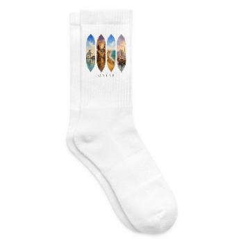 Qatar Travel – Doha & Wüste Motiv - Tennissocken - Weiß - Rechts