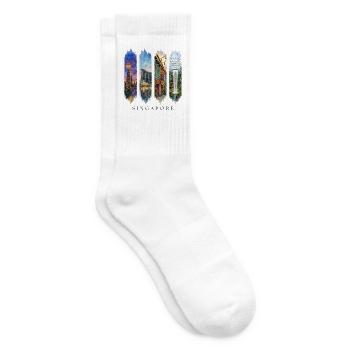 Singapur Travel – Gardens by the Bay Motiv - Tennissocken - Weiß - Rechts