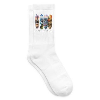 Südkorea Travel – Seoul & K-Culture Motiv - Tennissocken - Weiß - Rechts