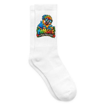 Bunter Papagei Papa Vibes - Tennissocken - Weiß - Rechts