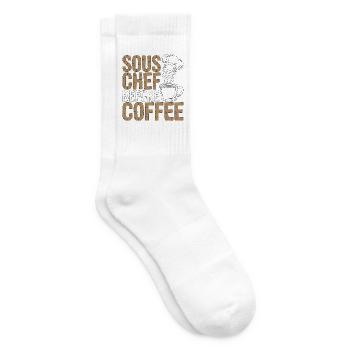Sous Chef Before Coffee Line Chef Coffee Lover - Tennissocken - Weiß - Rechts
