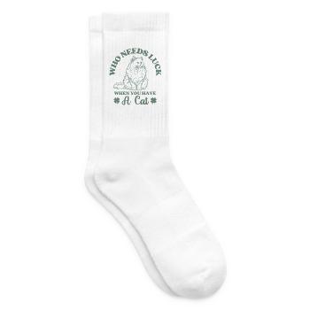 Katzen Katzenliebhaber Katzenmama Geschenkidee - Tennissocken - Weiß - Rechts