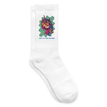 Psychedelisches Musikfestival Hippie-Pilz - Tennissocken - Weiß - Rechts