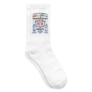 11.11. Schonend behandeln | Karneval Konfetti - Tennissocken - Weiß - Rechts