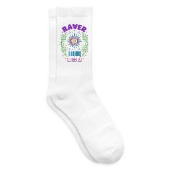 Raver Hippie Musik Trippig Rave Goa Trance - Tennissocken - Weiß - Rechts