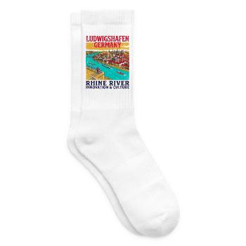 City Ludwigshafen Germany Rhine River Innovation - Tennissocken - Weiß - Rechts