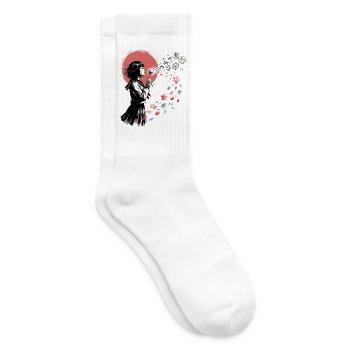 Mahjong Mädchen Japanisches Design - Tennissocken - Weiß - Rechts