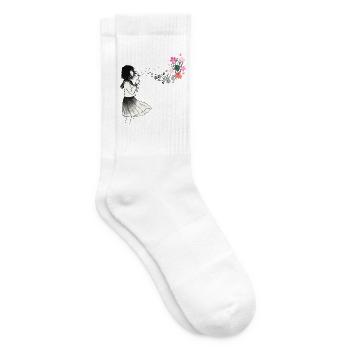 Mahjong Mädchen Japanisches Design - Tennissocken - Weiß - Rechts
