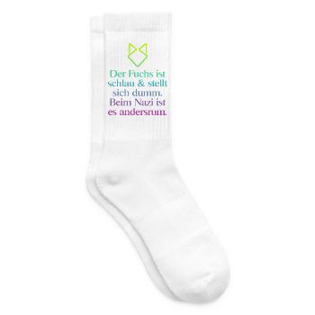 FCK AFD - Zeichen setzen gegen Rechts! NOAFD - Tennissocken - Weiß - Rechts