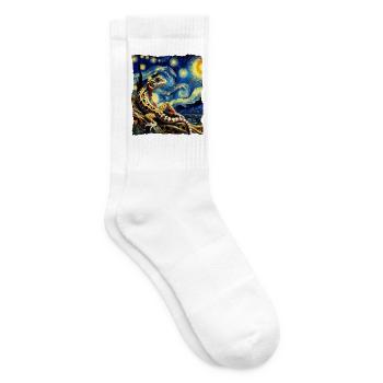 Leopardgecko Starry Night - Tennissocken - Weiß - Rechts