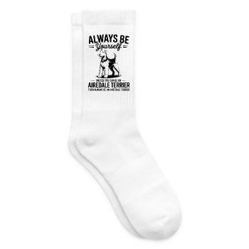 Airedale Terrier Spruch Airedale Terrier Geschenk  - Tennissocken - Weiß - Rechts