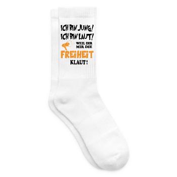 Jung Laut Freiheit klaut Klimawandel Sprüche Funny - Tennissocken - Weiß - Rechts