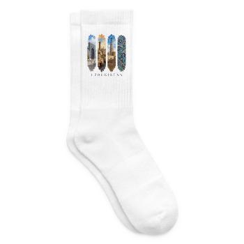 Usbekistan Travel – Seidenstraße & Orient Motiv - Tennissocken - Weiß - Rechts