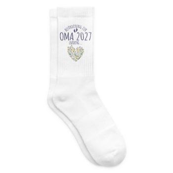 Wildblumen Herz Beförderung zur Oma 2027 loading - Tennissocken - Weiß - Rechts