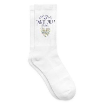 Wildblumen Herz Beförderung zur Tante 2027 loading - Tennissocken - Weiß - Rechts