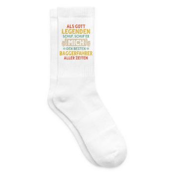 Baggerfahrer - Tennissocken - Weiß - Rechts