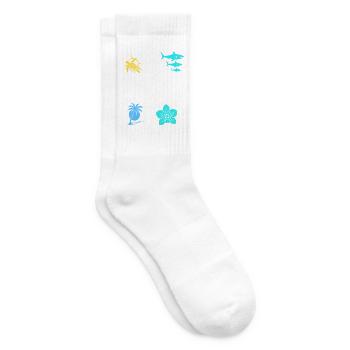 Tropische Südsee Urlaub  - Tennissocken - Weiß - Rechts