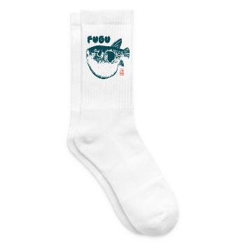 Fugu Kugelfisch Japanischer Holzschnitt Stil - Tennissocken - Weiß - Rechts