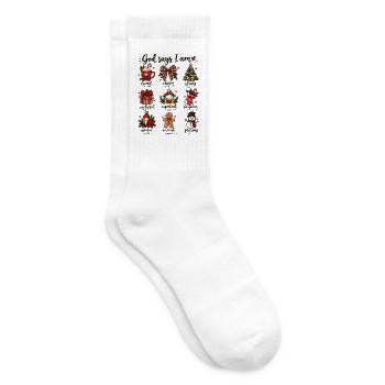 Gott Sagt Ich Bin Weihnachts-glaubenssymbole - Tennissocken - Weiß - Rechts
