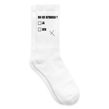 Bin ich betrunken? Sauf T Party Outfit Säufer - Tennissocken - Weiß - Rechts