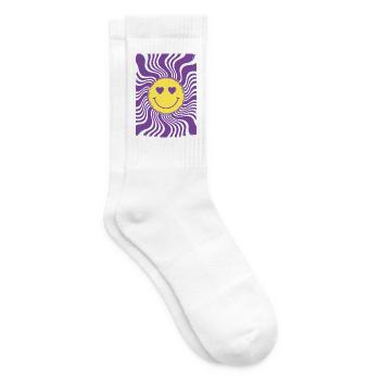 Psychedelisches Festival-Hippie-Batik-Rave-Techno - Tennissocken - Weiß - Rechts