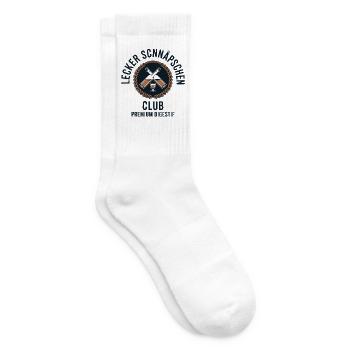 Lecker Schnäpschen Club Kneipe Saufen JGA Schnaps - Tennissocken - Weiß - Rechts