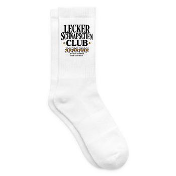 Lecker Schnäpschen Club Kneipe Saufen JGA Schnaps - Tennissocken - Weiß - Rechts