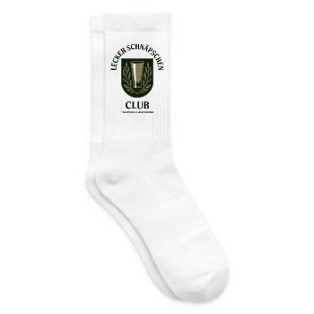 Lecker Schnäpschen Club Kneipe Saufen JGA Schnaps - Tennissocken - Weiß - Rechts
