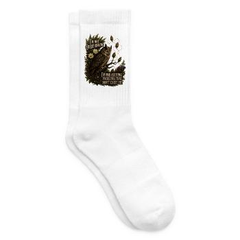 Overthinking Eule Grübel Humor für Introvertierte - Tennissocken - Weiß - Rechts