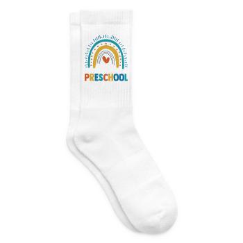 Hello Preschool Rainbow Back To School Cute Studen - Tennissocken - Weiß - Rechts