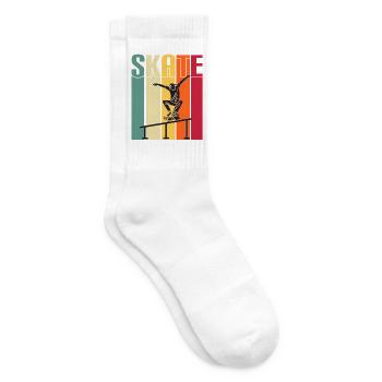 skateboard skaten skate sport fahren skaten - Tennissocken - Weiß - Rechts