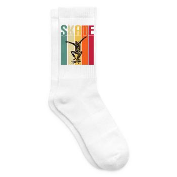 skateboard skaten skate sport fahren skaten - Tennissocken - Weiß - Rechts