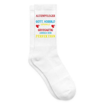 Altenpflege Pfleger Pflegepersonal Pflegekraft - Tennissocken - Weiß - Rechts