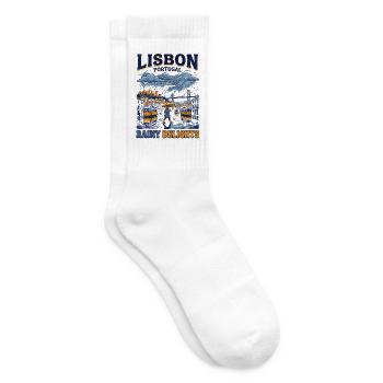 Lisbon Portugal Rainy Delights City Weather - Tennissocken - Weiß - Rechts