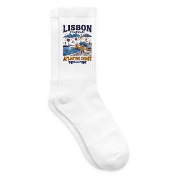 Lisbon Portugal Atlantic Coast Autumn Rain - Tennissocken - Weiß - Rechts