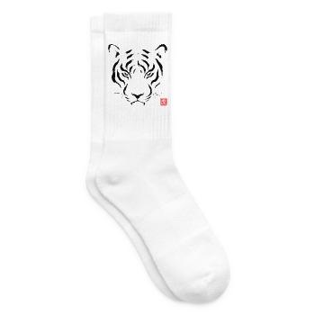 Japanese Tiger Kanji Minimal Art - Tennissocken - Weiß - Rechts