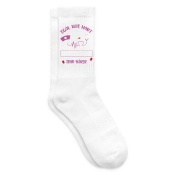 Altenpfleger Geschenk Altenpflege Pflegefachkraft - Tennissocken - Weiß - Rechts