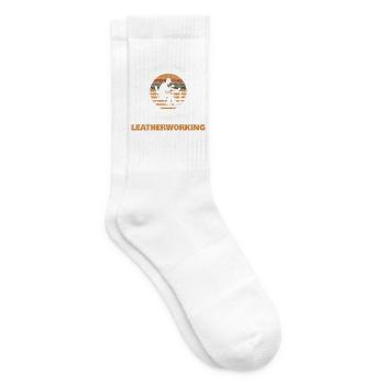 Lustiges Leder Shirt Lederhandwerker Geschenk - Tennissocken - Weiß - Rechts